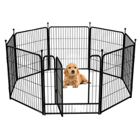Kandang Anjing Indoor Outdoor Terlaris, Pagar Bermain Logam Galvanis dengan Kancing Pengunci, Mudah Dirakit untuk Hewan Kecil