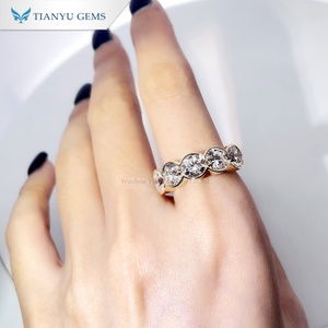 Tianyu Đá Quý Bezel Set 5.83Mm Vòng Cắt 3.8CTW Def Phòng Thí Nghiệm Kim Cương Nhẫn Phụ Nữ 18K 14K 10K Vàng Vàng Cưới Đính Hôn Nhẫn Quà Tặng - Product Image 3