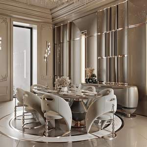 โต๊ะรับประทานอาหารดีไซน์คลาสสิกโต๊ะทานอาหารยาว260ซม. เก้าอี้ไม้หรูหราปรับแต่งได้ - Product Image 3