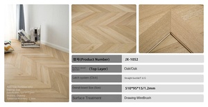 Suelo de Madera de Ingeniería Multicapa de Roble con Diseño Moderno de Espina de Pescado, Acabado Cepillado, para Cocina y Villa - Product Image 5
