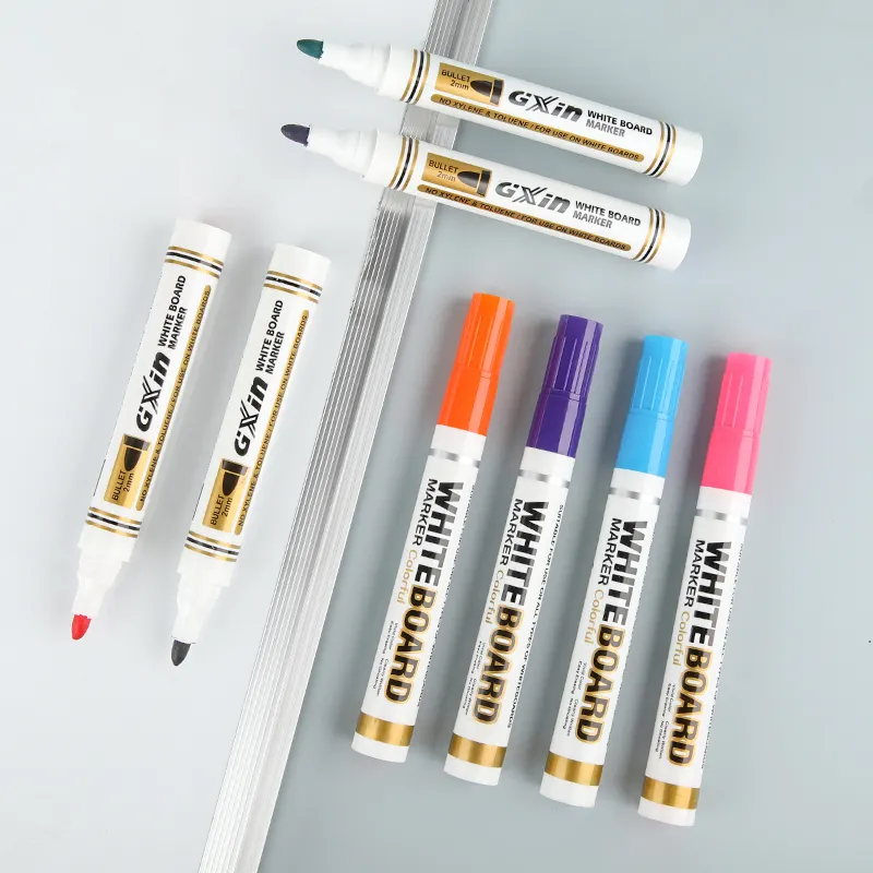 GXIN G-209 manufacture 8 color whiteboard marker pen custom dry erase marker quick drying multicolor white board marker pen set