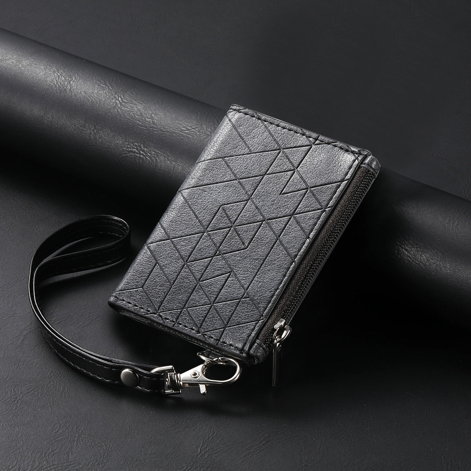 Black [Card Holder with Lanyard]