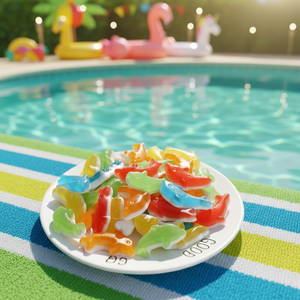 Bonbons gélifiés à la saveur de pomme, doux et <span class=keywords><strong>fruit</strong></span>és, en forme de dauphin à deux tons, dessin animé - Product Image 5