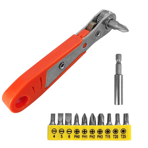 Mini Ratchet Screwdriver Set 6.35 Mm <b>Precision</b> Bits Reversible For Small Spaces Dual Purpose Wrench With Bit And Socket - Product Image 3