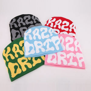 Berretto personalizzato basso Moq produttori tutto su stampa Jacquard Y2k gotico senza polsino unsino con cappuccio invernale - Product Image 1