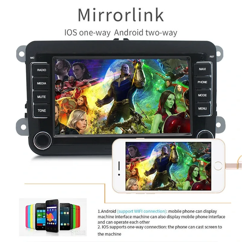 7inch Android 12 Carplay Wireless 2 DIN Autoradio Bt FM RDS for Volkswagen/Passat/Polo/Golf 5 6/Touran VW Android Car DVD Player