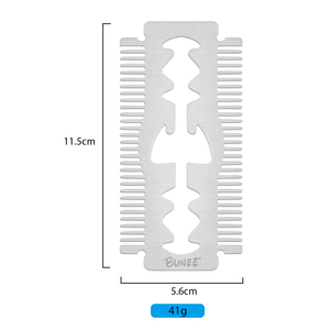Pettine Doppio in Acciaio Inossidabile per Sfoltire i Capelli, Pettine per Taglio Dritto di Capelli e Barba da <span class=keywords><strong>Uomo</strong></span>, Pettine in Acciaio Inossidabile per Taglio all'Ingrosso - Product Image 2