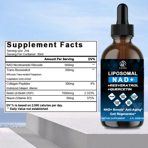 Etiqueta privada NAD suplemento liposomal nicotinamida ribósido resveratrol NAD gotas antienvejecimiento alta potencia NAD Plus líquido - Product Image 6