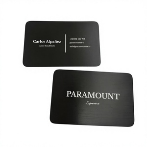 <span class=keywords><strong>Carte</strong></span> de visite professionnelle en acier inoxydable vierge, personnalisable en couleur, avec gravure au laser de logo et nom noir - Product Image 2