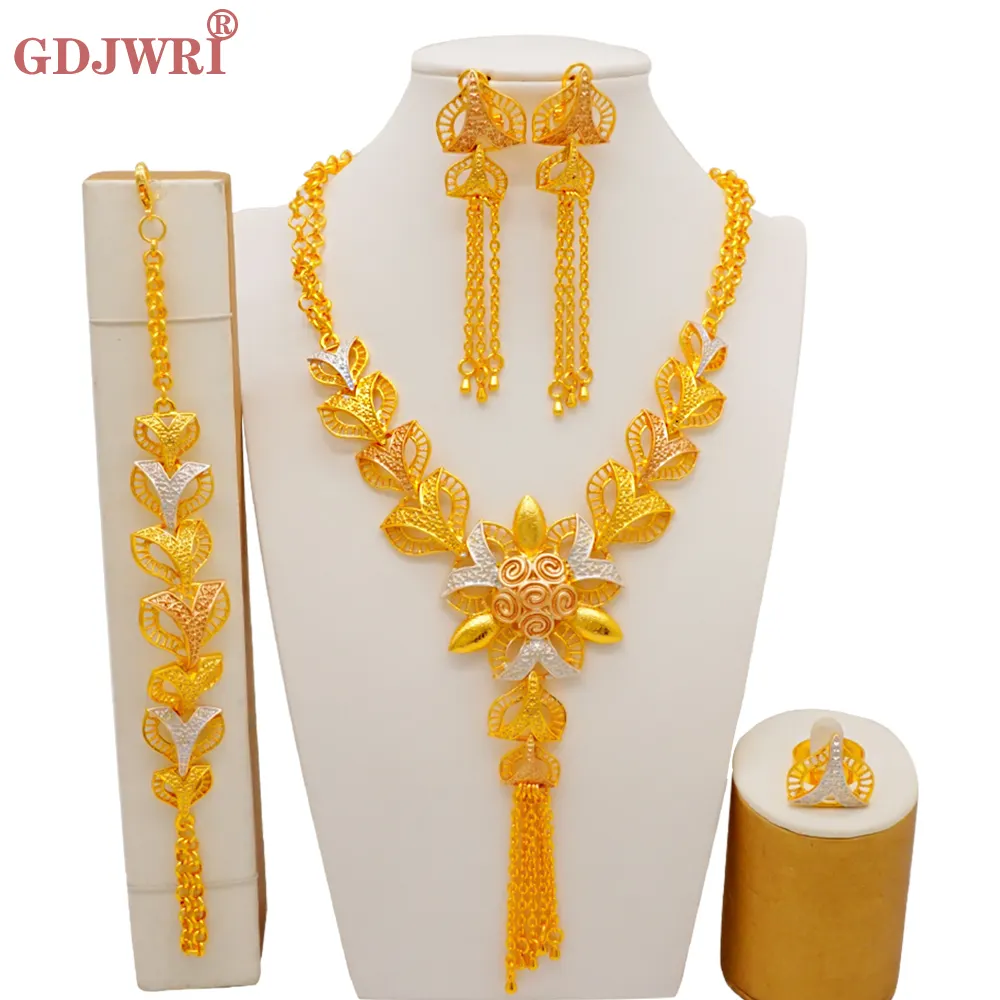 Gdjwri BJ1129 Groothandel Ketting Fabricage 24K Vrouwen Luxe Accessoires Sieraden Set Voor Haar Goud 18K