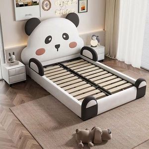 Lit Garde-corps Panda pour Garçons et Filles 1,5 m, Cadre en Bois avec Rangement, Lit Thème Princesse pour Adolescents, Chambre d'Enfant - Product Image 3