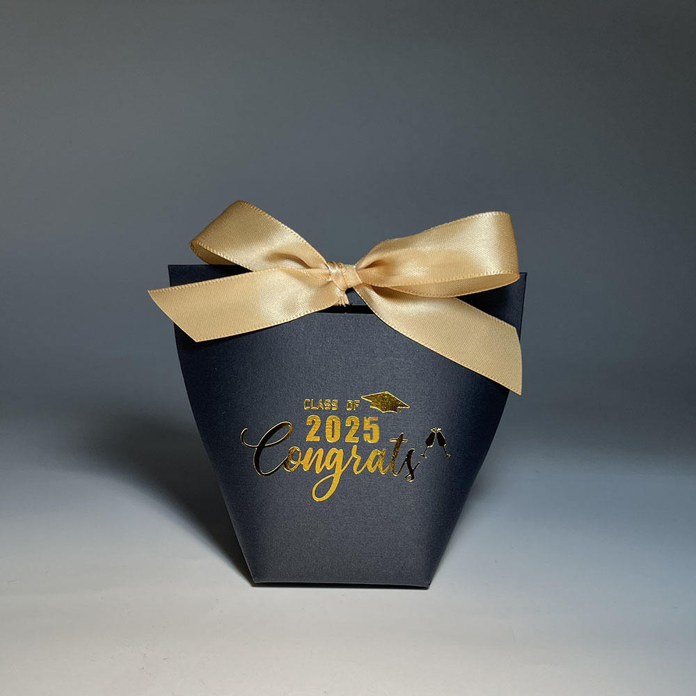 Black Box with Champagne Gold Ribbon