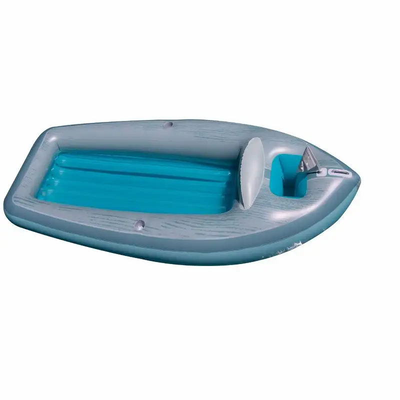 Flutuador clássico inflável para barco, piscina cruiser de plástico durável com refrigerador