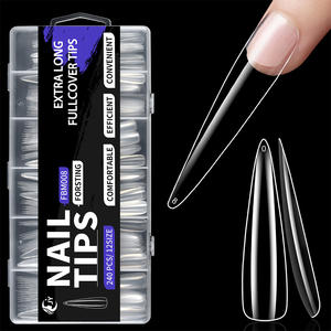 JIEYU - Juego <span class=keywords><strong>de</strong></span> 240 <span class=keywords><strong>Uñas</strong></span> Postizas Acrílicas con Diseño Francés, Estilo Stiletto, Cobertura Completa, Puntas <span class=keywords><strong>de</strong></span> <span class=keywords><strong>Uñas</strong></span> Acrílicas con Patrón PMMA - Product Image 3