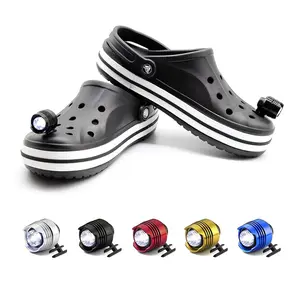 Faróis para croc, venda quente ipx5 à prova d' água ultra brilhante metal led luzes noturnas para sapatos