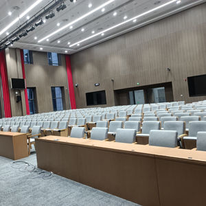 Заводская оптовая продажа, складное кресло для зала с письменным планшетом, деревянные сиденья для театра, мебель для церковного школьного театра - Product Image 1