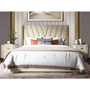 Juego de Dormitorio Doble King Size de Lujo Barato al por Mayor de Foshan, Juego de Muebles de Dormitorio Modernos con Estructura de Madera Completa para el Hogar - Product Image 2