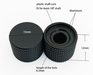 Đường kính 15x12mm màu đen mờ nhôm 6mm 18t spline trục Encoder núm điều khiển - Product Image 3