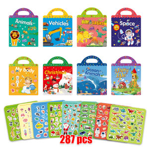 Livre d'activités Montessori éducatif pour l'apprentissage précoce, silencieux, réutilisable, en papier, avec autocollants pour enfants - Product Image 2