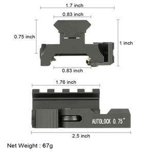 Base Elevadora de Mira de Alta Precisión Mecanizada por CNC con Desmontaje Rápido, Interfaz Estándar de 21mm, Equipo Ligero para Caza al Aire Libre - Product Image 6