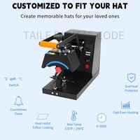 Presse à chaud 4-en-1 pour casquettes avec plaque chauffante incurvée en téflon de 6x3 pouces, contrôle facile de la température, base antidérapante
