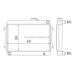 3列用アルミニウムラジエーター52mmジェンセンヒーリー用1972-1975L4アルミニウムラジエーター2.0L MT 7454 - Product Image 2