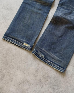 Jeans Classici da Uomo Personalizzati, Stile Vintage Lavato e Usurato, Cinque <span class=keywords><strong>Tasche</strong></span>, Gamba Dritta, Vita Media, Casual - Product Image 5