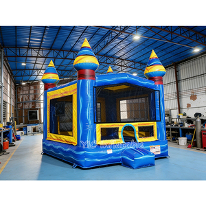 Château gonflable commercial bleu pour enfants, location de matériel de fête, centre d'équipements de jeux - Product Image 1