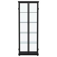 Vitrine en aluminium autoportante avec portes, étagères en verre trempé réglables, rangement moderne portable pour jouets