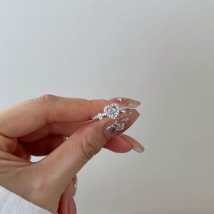 Dylam Special Design Fine Fashion Jewellery S925 <b>Silver</b> Rhodium Plated <b>Eternity</b> Band 5A Zirconia Heart Promise Engagement <b>Ring</b> - Product Image 4