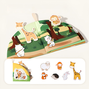 หนังสือผ้าสำหรับเด็ก ลายการ์ตูนสัตว์น่ารัก สีสันสดใส ดีไซน์น่ารัก ช่วยพัฒนาการมองเห็นของเด็ก ซักได้ เหมาะสำหรับเด็กอายุ 3-6 เดือน รุ่น JBK-31 - Product Image 1