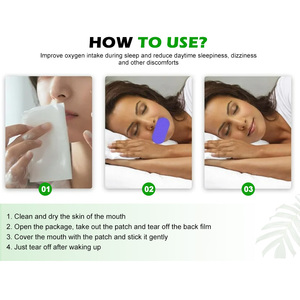 شريط فم مضاد للشخير قابل للتخصيص ذاتي اللصق وقابل للتنفس، رقعة نوم من فيلم البولي إيثيلين الشفاف الأسود لتحسين جودة النوم - Product Image 2