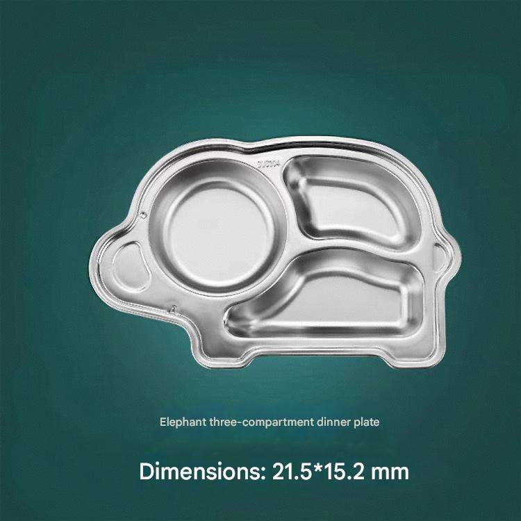 Assiette à trois compartiments éléphant [21,5*15,2*4 cm]
