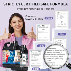 เรซิ่นใสและสารทำให้แข็งตัวสำหรับงานหล่อแบบลึก Resina Epoxica สูตร A และ B อัตราส่วน 2:1 สำหรับงานศิลปะ DIY ชุดเรซิ่น OEM - Product Image 6