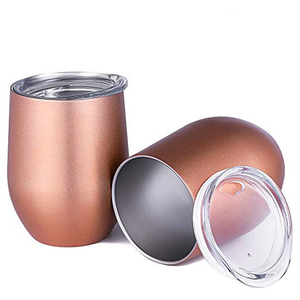 Stemless copas de 12 de onzas con logotipo personalizado de agua reutilizable pared doble aislado al vacío vino vaso de acero inoxidable tazas en a granel con tapa - Product Image 2