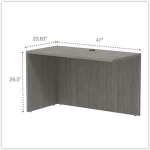 Alera Valencia Series Reversible Return/Bridge Shell 47.25w X 23.63d X 29.5h Gris Hecho de metal duradero - Product Image 3