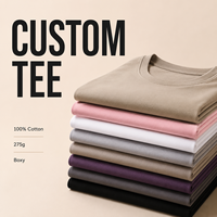 T-shirts décontractés pour hommes à manches courtes, style designer, 100 % coton, 275 g/m², coupe ample, logo brodé, vente en gros