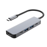 SYONG Hub USB C 5 en 1 con HDMI 4K, USB 3.0, USB 2.0 y 2 puertos Tipo C para Computadora Portátil, en Stock