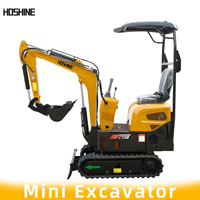 Mini-excavatrice hydraulique de 1,5 tonne avec moteur puissant, petite excavatrice sur chenilles, micro-excavatrice, excavatrice compacte sur chenilles