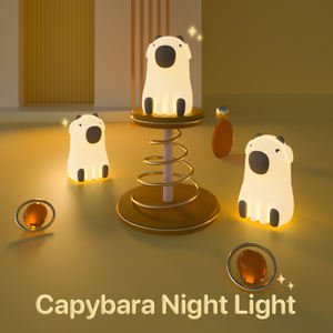 Veilleuse créative et mignonne en silicone en forme de capybara pour bébé, lampe de chevet pour la maison, vente en gros d'usine - Product Image 1