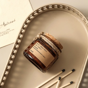 Bougies parfumées de luxe <span class=keywords><strong>en</strong></span> pot de verre, marque privée, coffret cadeau d'aromathérapie 60g, parfum oriental <span class=keywords><strong>bois</strong></span>é pour cadeaux d'entreprise - Product Image 3