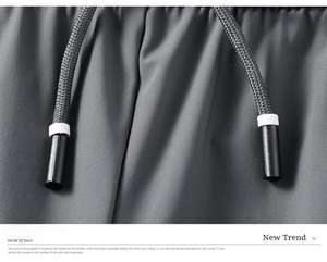 <b>Men's</b> Summer Ice Silk Pants Casual <b>Work</b> & Sports <b>Trousers</b> With Drawstring Quick-Drying & Loose Style Models - Product Image 4