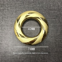 Anneau de rideau double face en spirale silencieux et lisse, avec boucle perforée, design moderne argenté/doré brillant, diamètre 74 mm