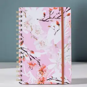 E-Commerce Blumen- und Blumenplaner-Notizbücher Tagebuch Notizbuch Individuelles To-Do-Liste Tablettenschreibzeug mit elastischem Band