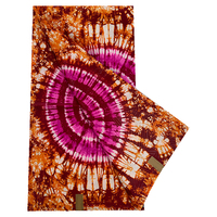 Tissu africain imprimé wax tie-dye 100% coton ou mélange polycoton, idéal pour la confection de vêtements, de foulards et de scarves