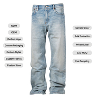 Jeans pour hommes en gros, fabricant OEM ODM, pantalons en denim vintage coupe droite, fournisseur d'usine de streetwear, MOQ, personnalisation du LOGO, prix d'achat