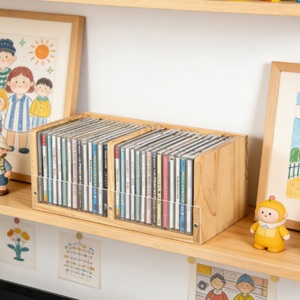 Organizador de CD de Madera Retro, Adecuado para la Organización de Escritorio, Protección y Almacenamiento de <span class=keywords><strong>CDs</strong></span> de Colección - Product Image 4