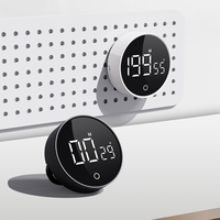 Temporizador de Cocina Mecánico Multifuncional de 199 Minutos, Resistente al Agua, Control Táctil, Pantalla LED Grande, Rotación Magnética, Cuenta Regresiva Personalizable