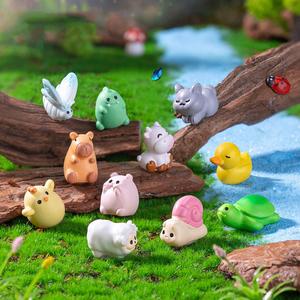 14 Stili di <span class=keywords><strong>Mini</strong></span> Figurine di Animali in Resina, Famiglia di Anatre Dipinte a Mano, Decorazioni Artistiche per Giardino delle Fate, Vasi di Fiori e Case delle Bambole in Miniatura - Product Image 2