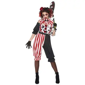 Alloween-Disfraz de payaso para hombre y mujer, disfraz de payaso para actuación divertida, disfraz de circo y Zombie